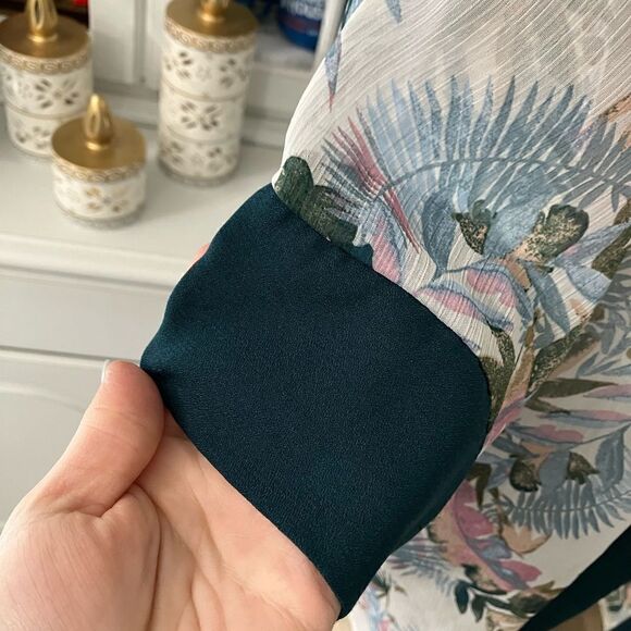 Xhilaration Coverup Kimono Tropical Print Sz M/L - Picture 5 of 11